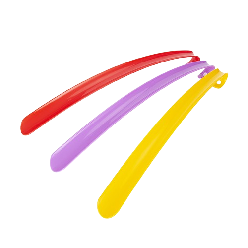 durable plastic shoe horn in diverse colors