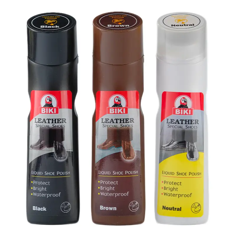 slender liquid shoe polish bottles with ergonomic handles
