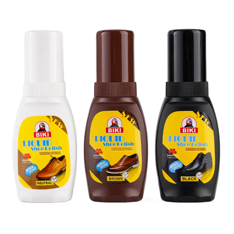 large bottles of liquid shoe polish