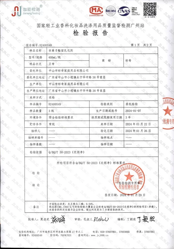 shoe formulation testing reports