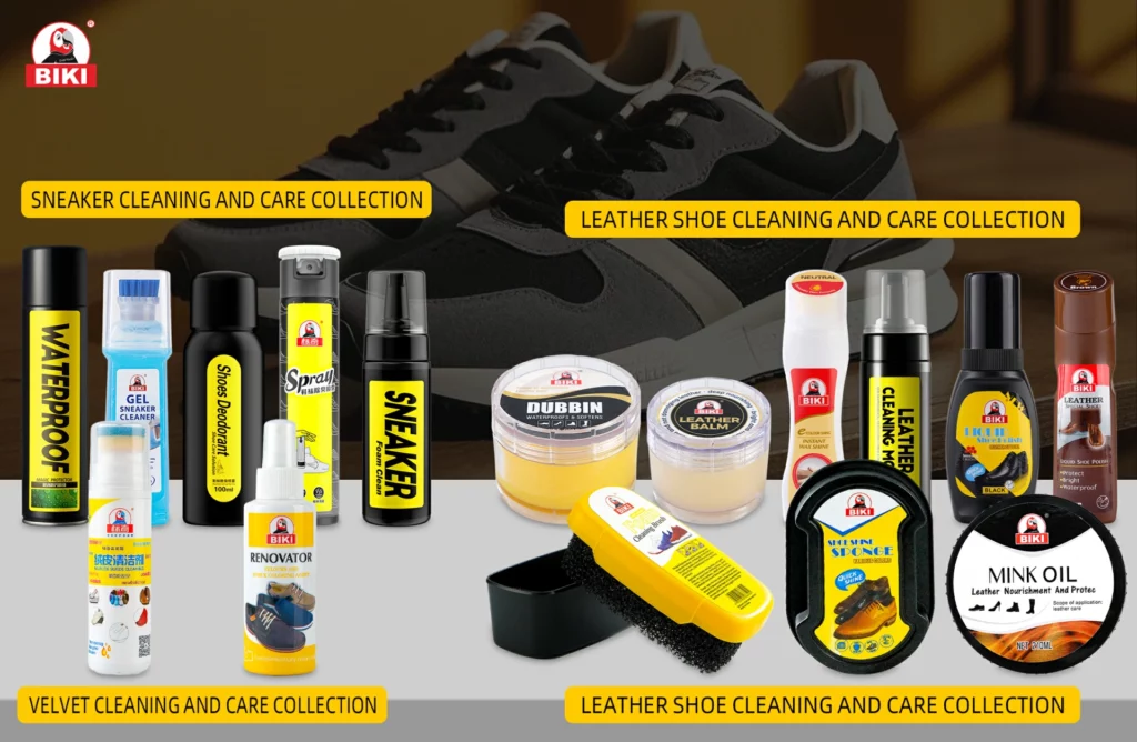 various package of shoe cleaning and care products