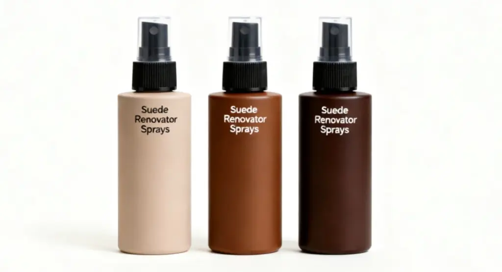 Suede Renovator Sprays in Neutral, Medium Brown, and Dark Brown