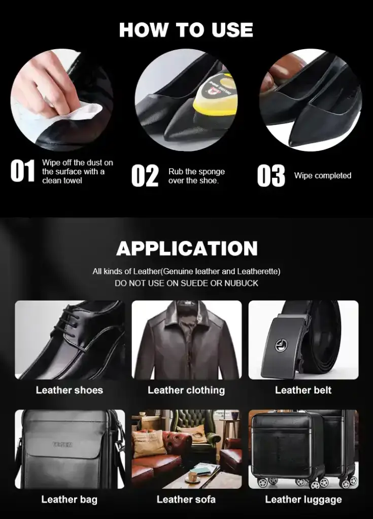 Biki Shoe Shine Sponge How to Use & Application – Leather Shoes, Clothing, Bags, etc.