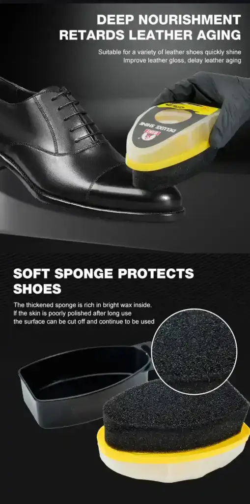 Biki Shoe Shine Sponge – Deep Nourishment Retards Leather Aging, Soft Sponge Protects Shoes