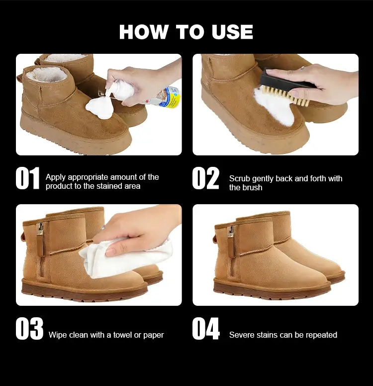 Biki Suede Foam Cleaner Usage Guide – 4 Steps for Deep Cleaning Suede Shoes