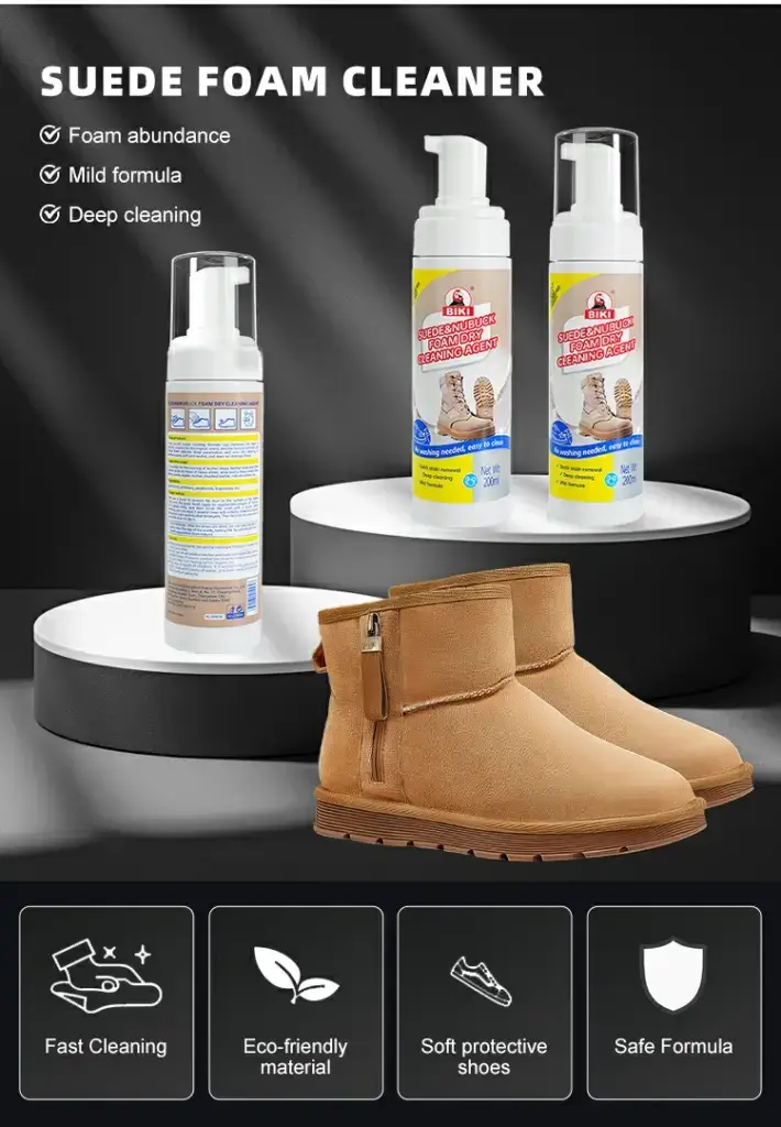 Biki Suede & Nubuck Foam Cleaner – Gentle Formula, Deep Cleaning for Suede Boots