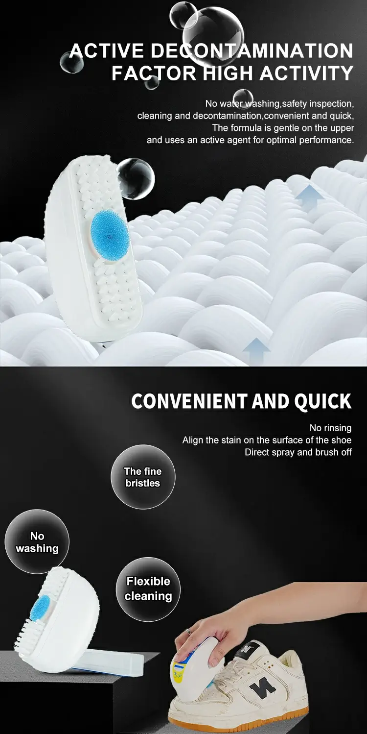 Biki 2-in-1 Shoe Cleaning Brush – Active Decontamination Factor, No-Wash Convenient Cleaning