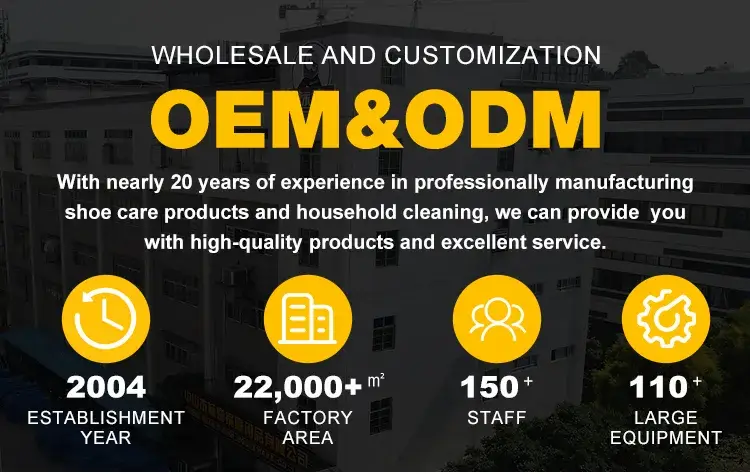Biki BK8830 liquid shoe polish custom OEM and ODM manufacturing services from a 20-year factory with 110-plus large scale machines.