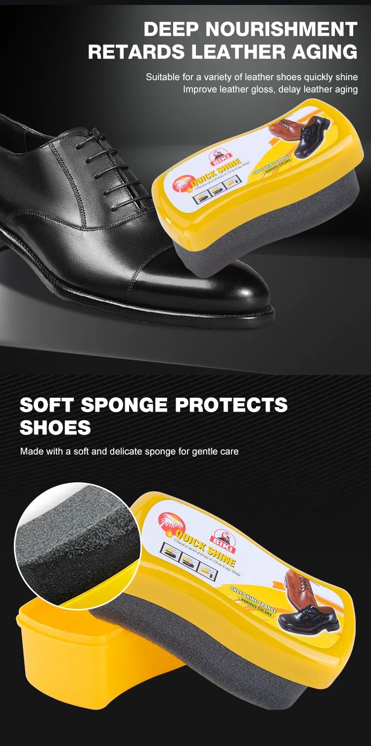 The wave-contoured BK6660 shoe shine sponge fits comfortably in the hand, allowing smooth and even application for effortless leather care.
