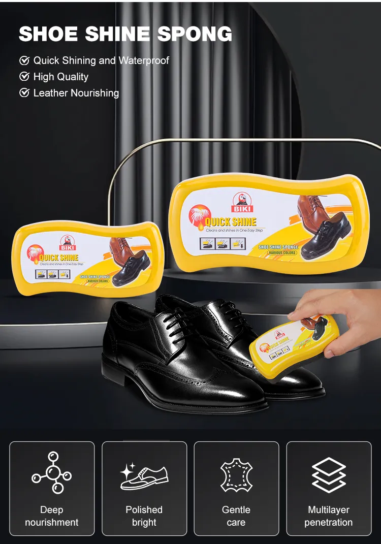 Shoe Shine Sponge BK6660 quickly revives dull leather surfaces, restoring a rich shine while helping maintain the natural texture of smooth leather.