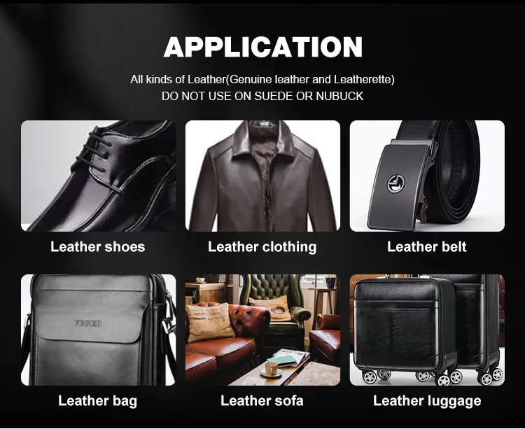 BIKI Cream Shoe Polish BQ300 is suitable for smooth leather shoes, boots, handbags, belts, jackets, sofas, and luggage, helping restore color and maintain a polished finish.